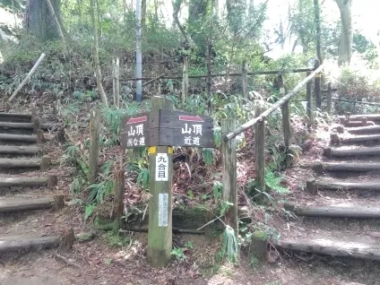 金剛山山頂付近の分かれ道